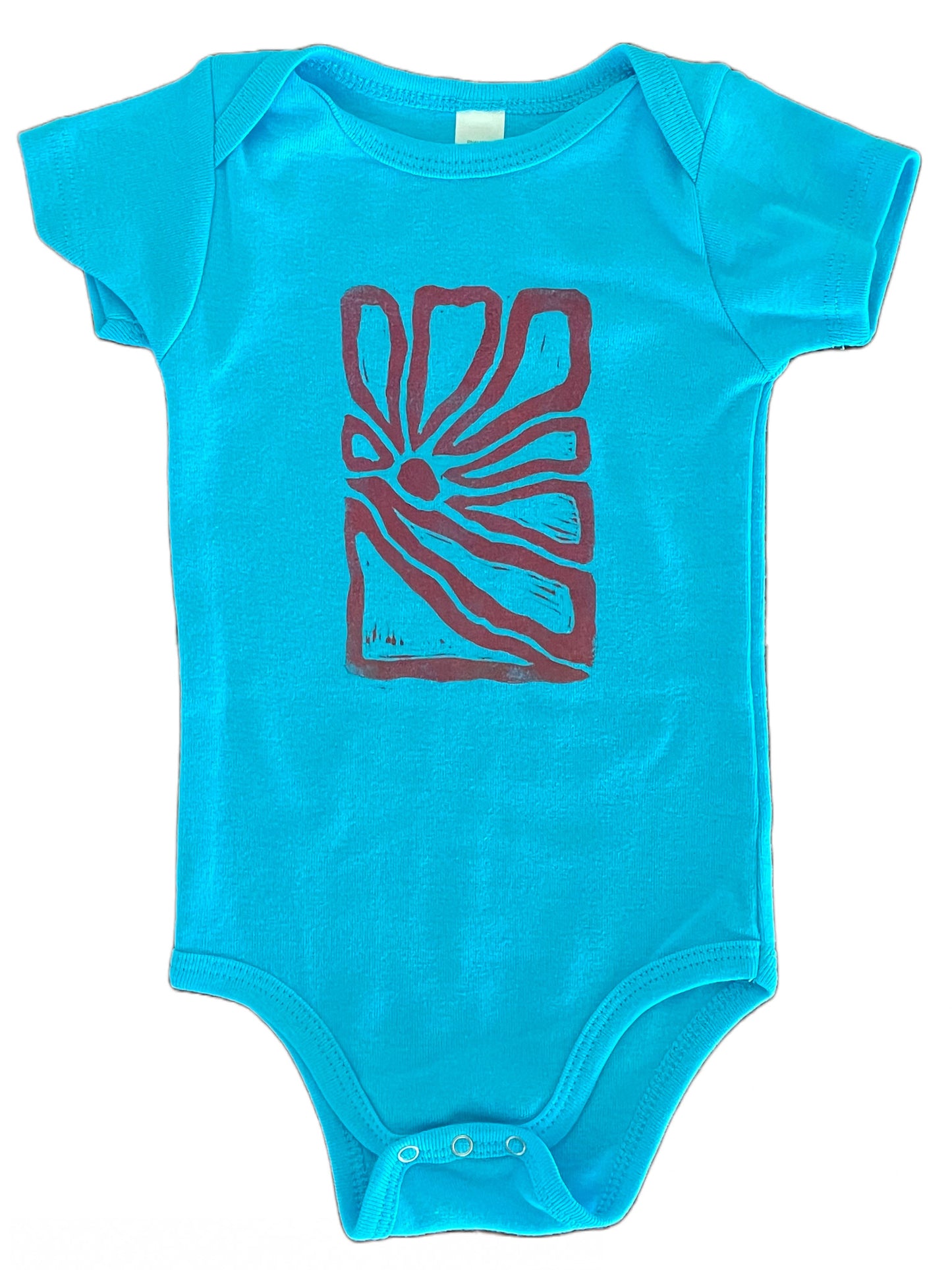 Baby Onesie 6-12 months, Paseo logo Scuba Blue