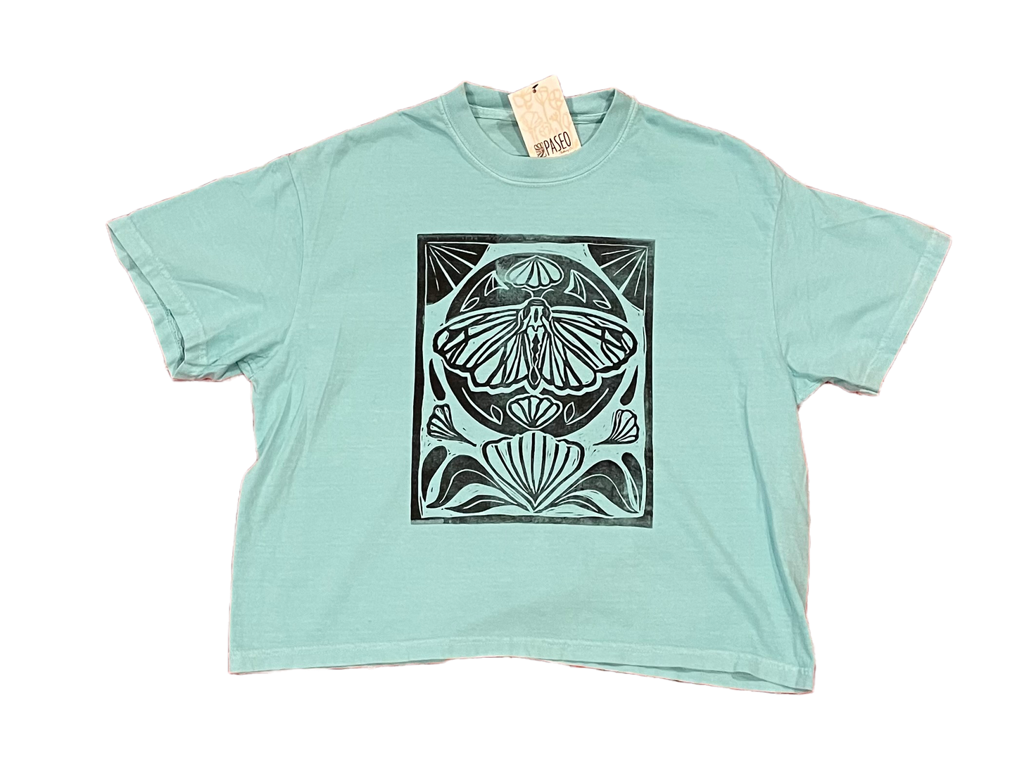 Women's Boxy Heavyweight T-Shirt Moth Print