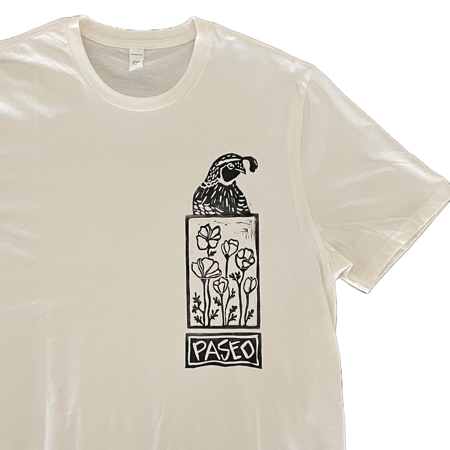 Quail and Poppies Paseo t-shirt